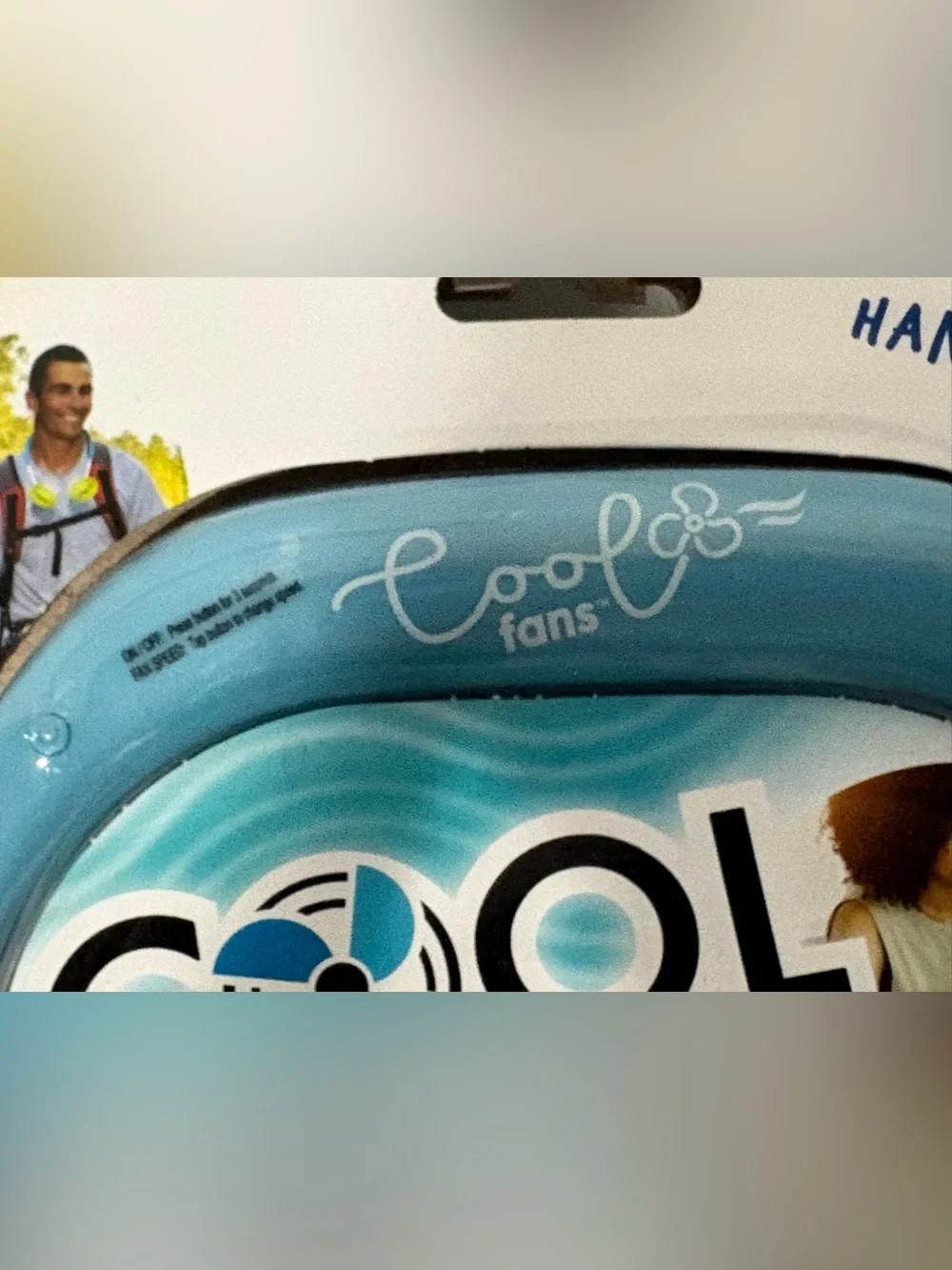 Banzai Cool Fans Hands-Free Rechargeable Neck Fan - Teal Blue